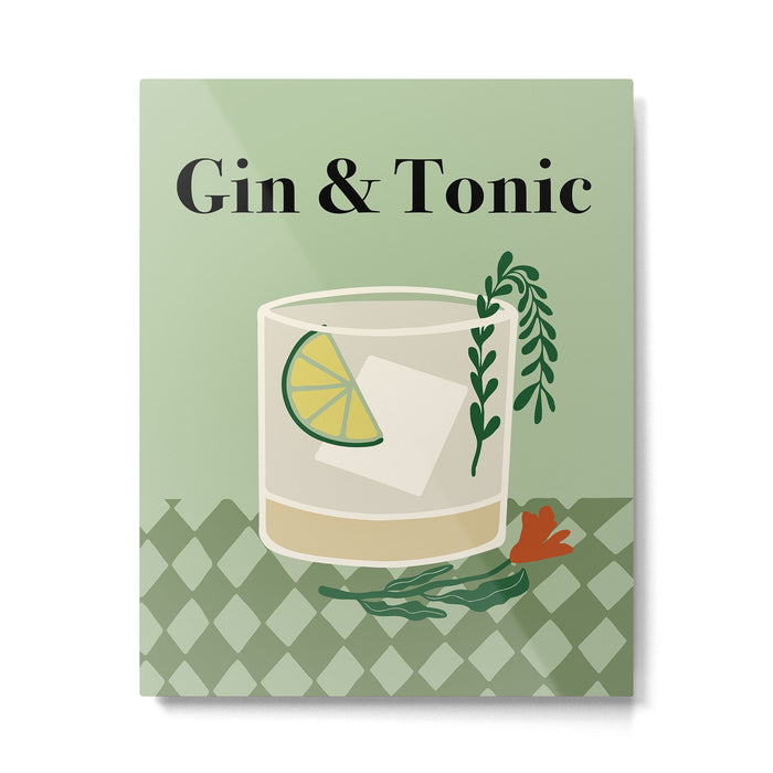 Gin & Tonic Cocktail Metal Print Gallery Image 1