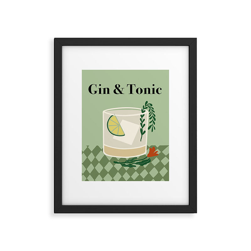 Gin & Tonic Cocktail Framed Art Print Gallery Image 5