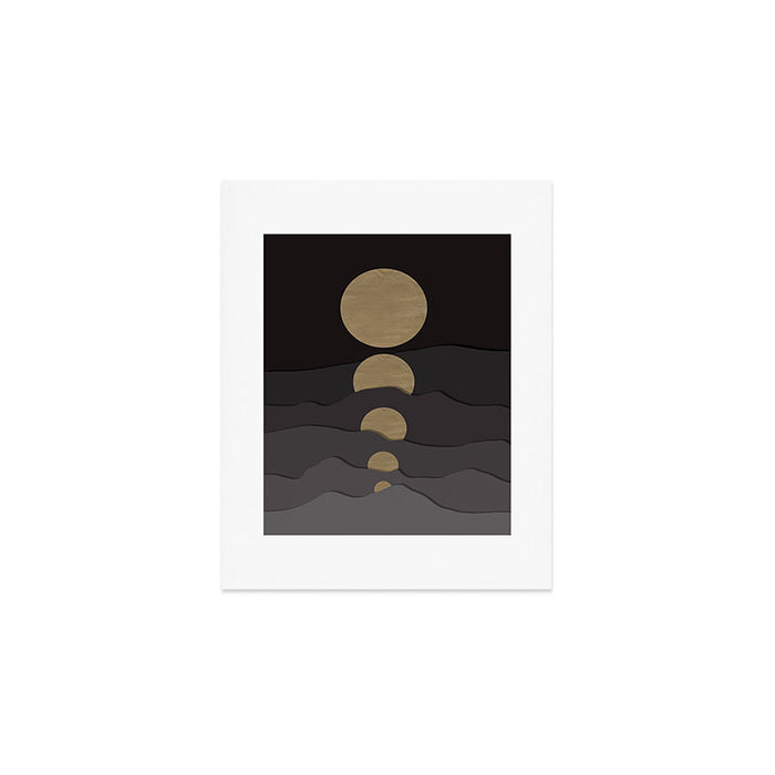 Golden moon phases  Art Print Gallery Image 1