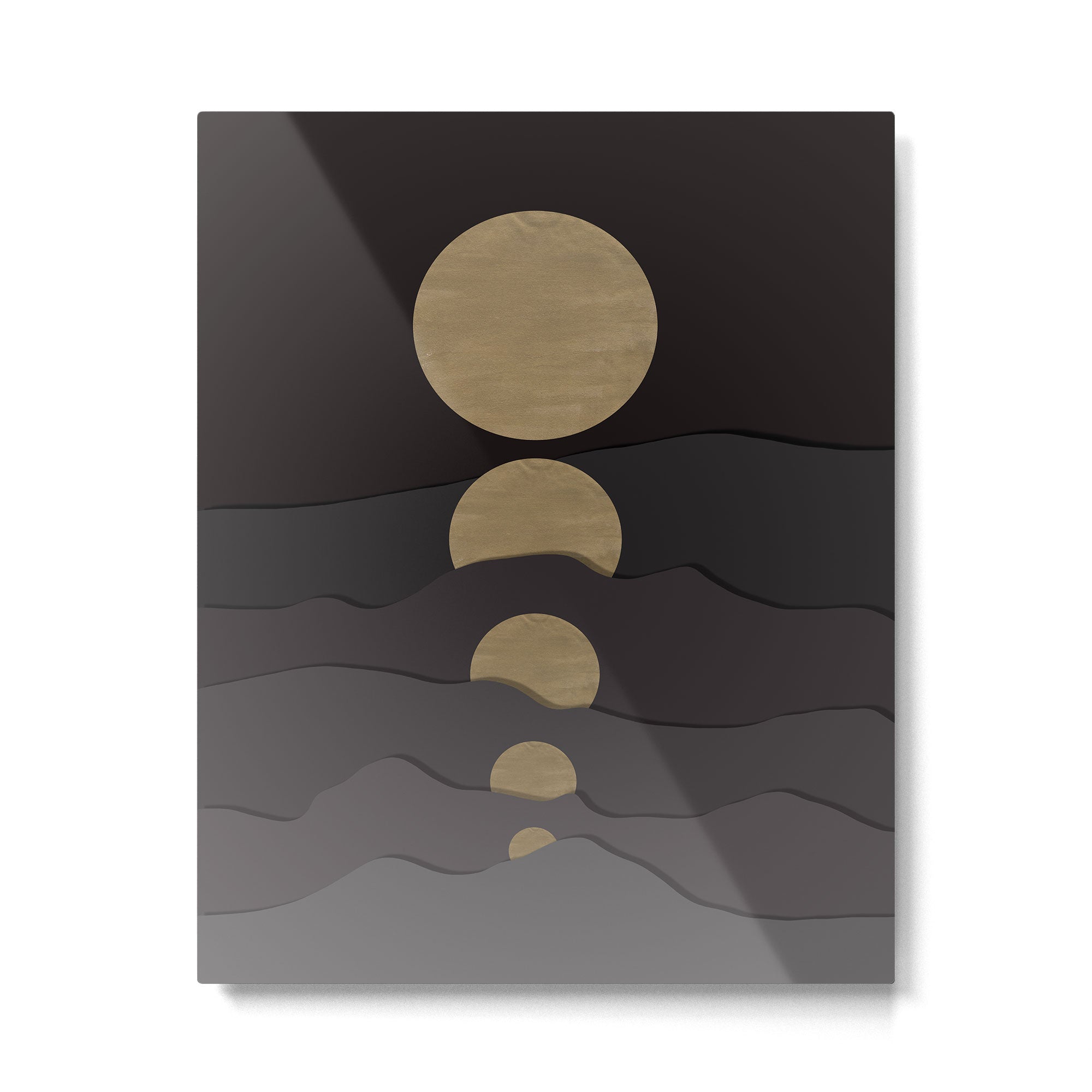 Golden moon phases  Metal Print Gallery Image 6