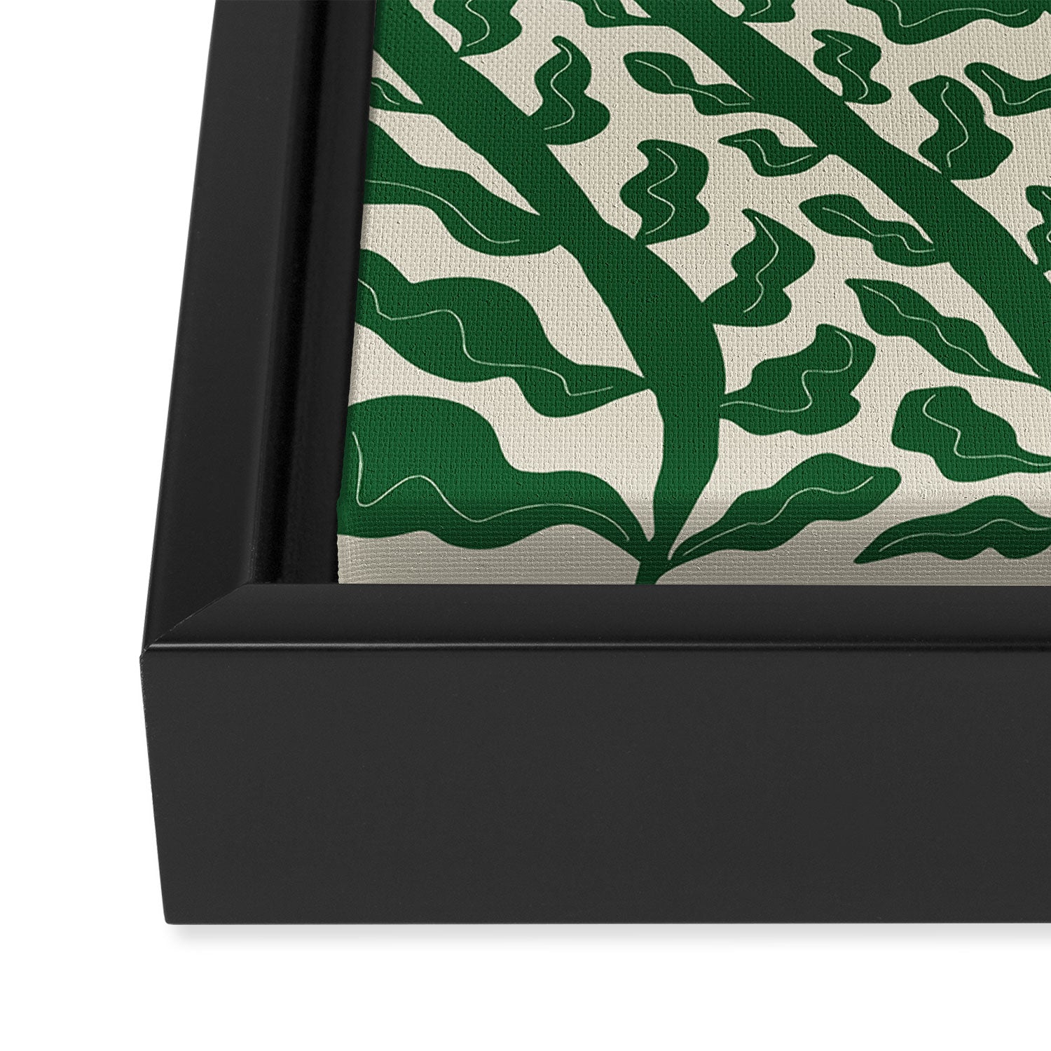 Green Leaf Framed Canvas Print Gallery Image 3