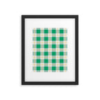green vintage gingham  Framed Art Print Gallery Image 6