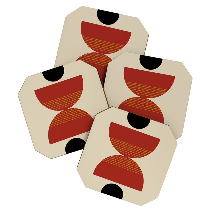 half moon abstract  Coaster Gallery Image 1