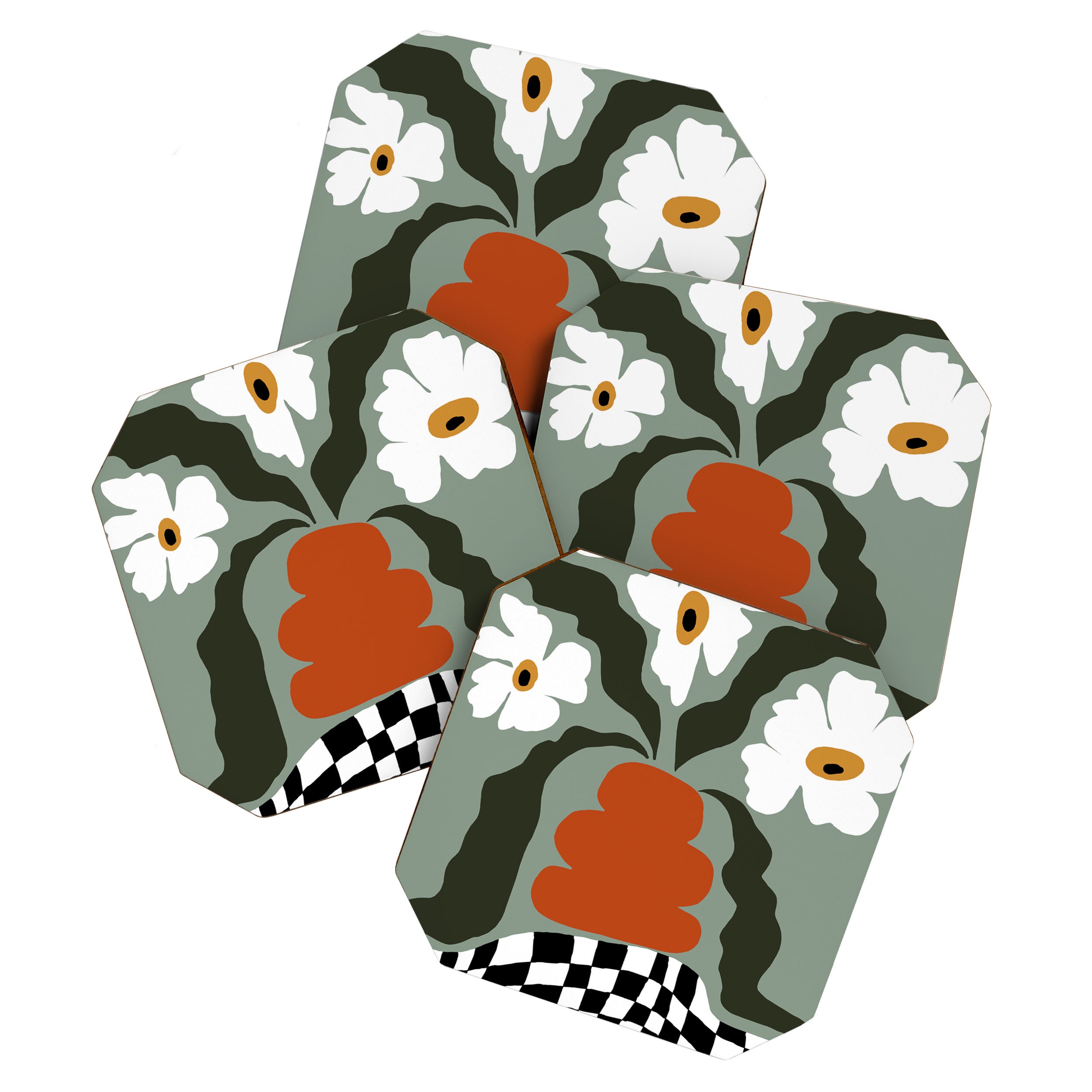 Happy fall floral pottery  Coaster Gallery Image 1