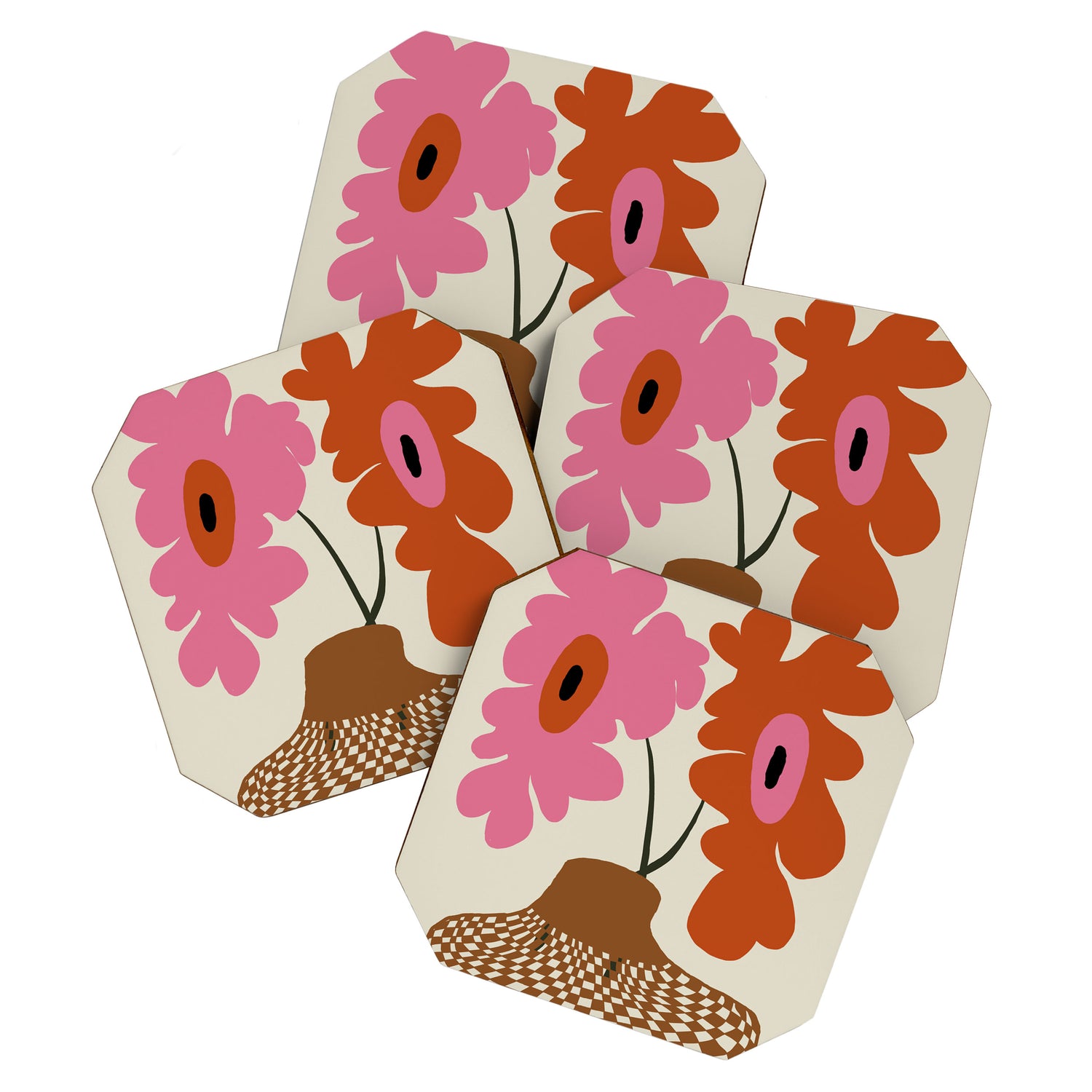 Happy flower pot  Coaster Gallery Image 1