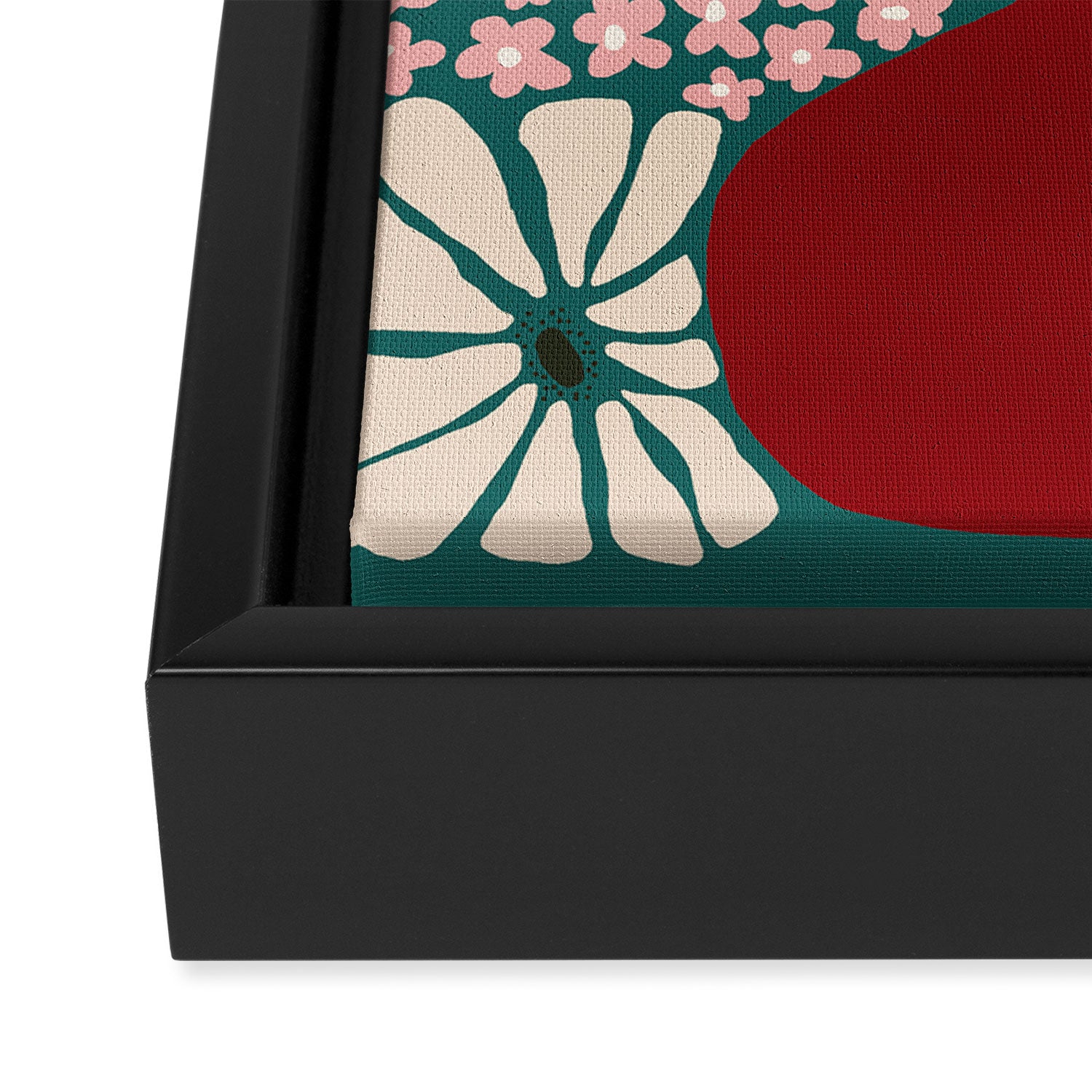 Happy Retro flower vase 1 Framed Canvas Print Gallery Image 3