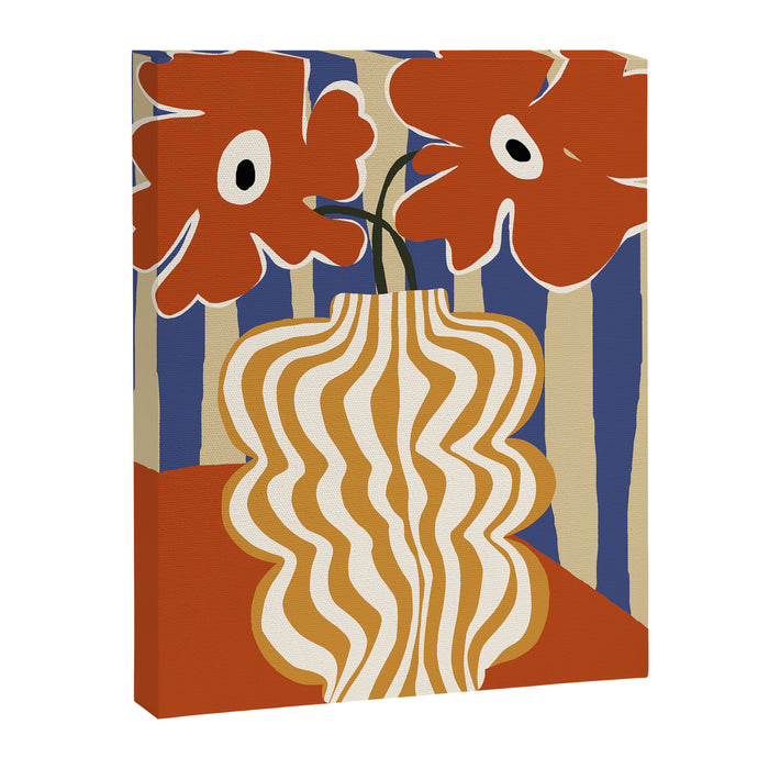 Holiday Stripe flower vase Canvas Print Gallery Image 1