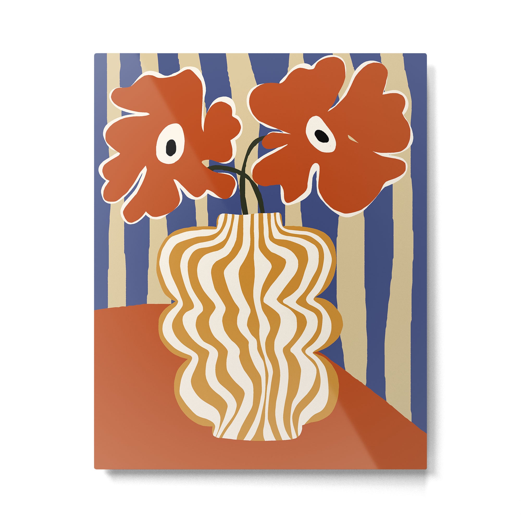 Holiday Stripe flower vase Metal Print Gallery Image 4