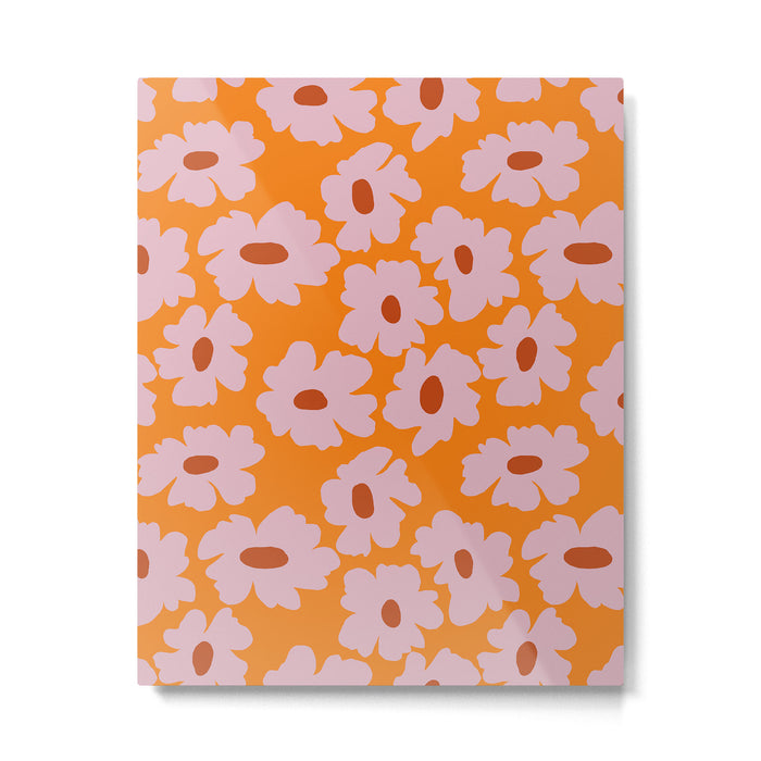 Lazy Pink floral  Metal Print Gallery Image 1
