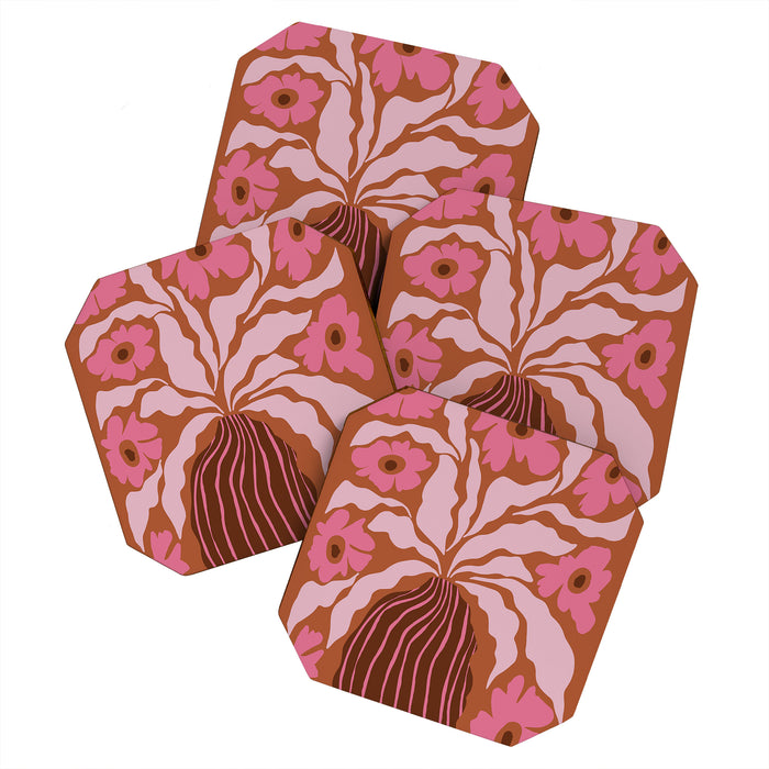 Mid-century blooming pot  Coaster Gallery Image 1