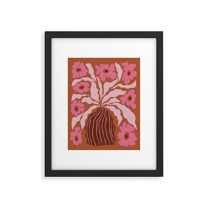 Mid-century blooming pot  Framed Art Print Gallery Image 1