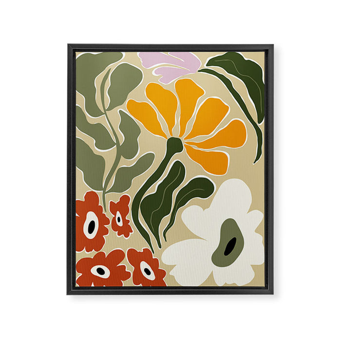 Mid-Century Bloomscape Framed Canvas Print Gallery Image 1