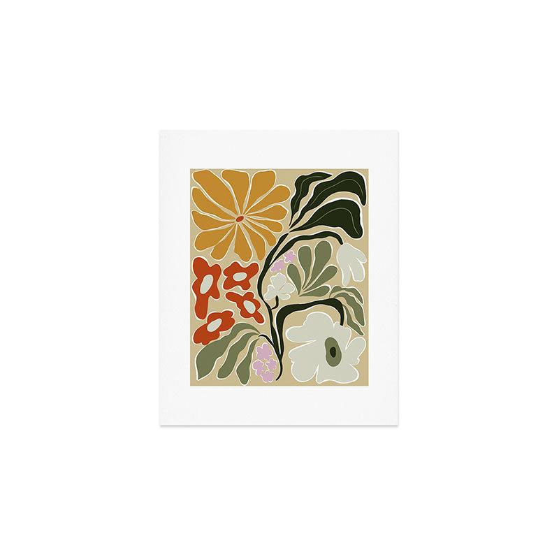 Mid-Century Floral Fantasy Art Print Gallery Image 1