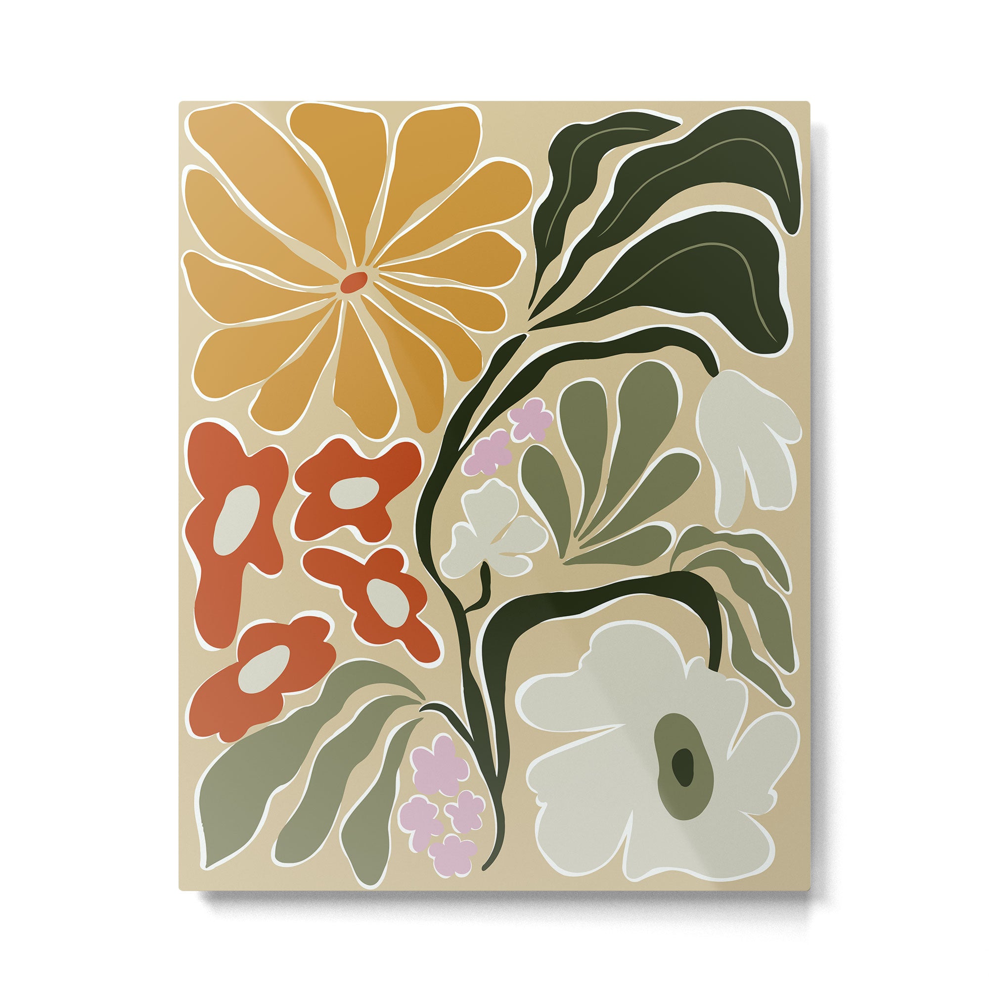 Mid-Century Floral Fantasy Metal Print Gallery Image 4