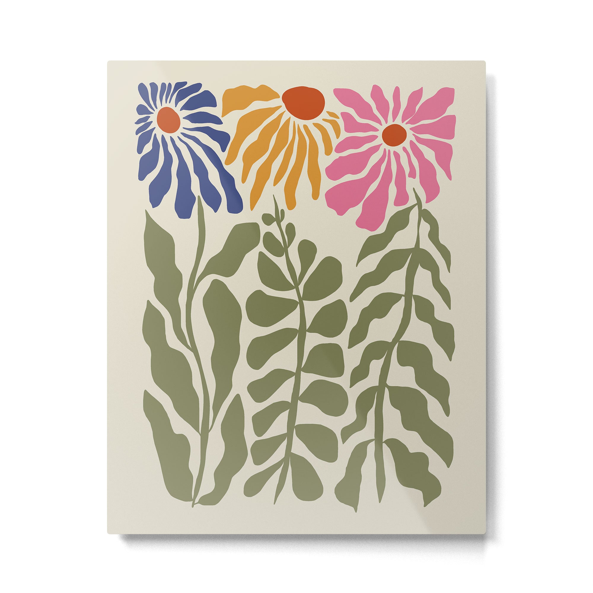 Mid-Century floral Metal Print Gallery Image 6