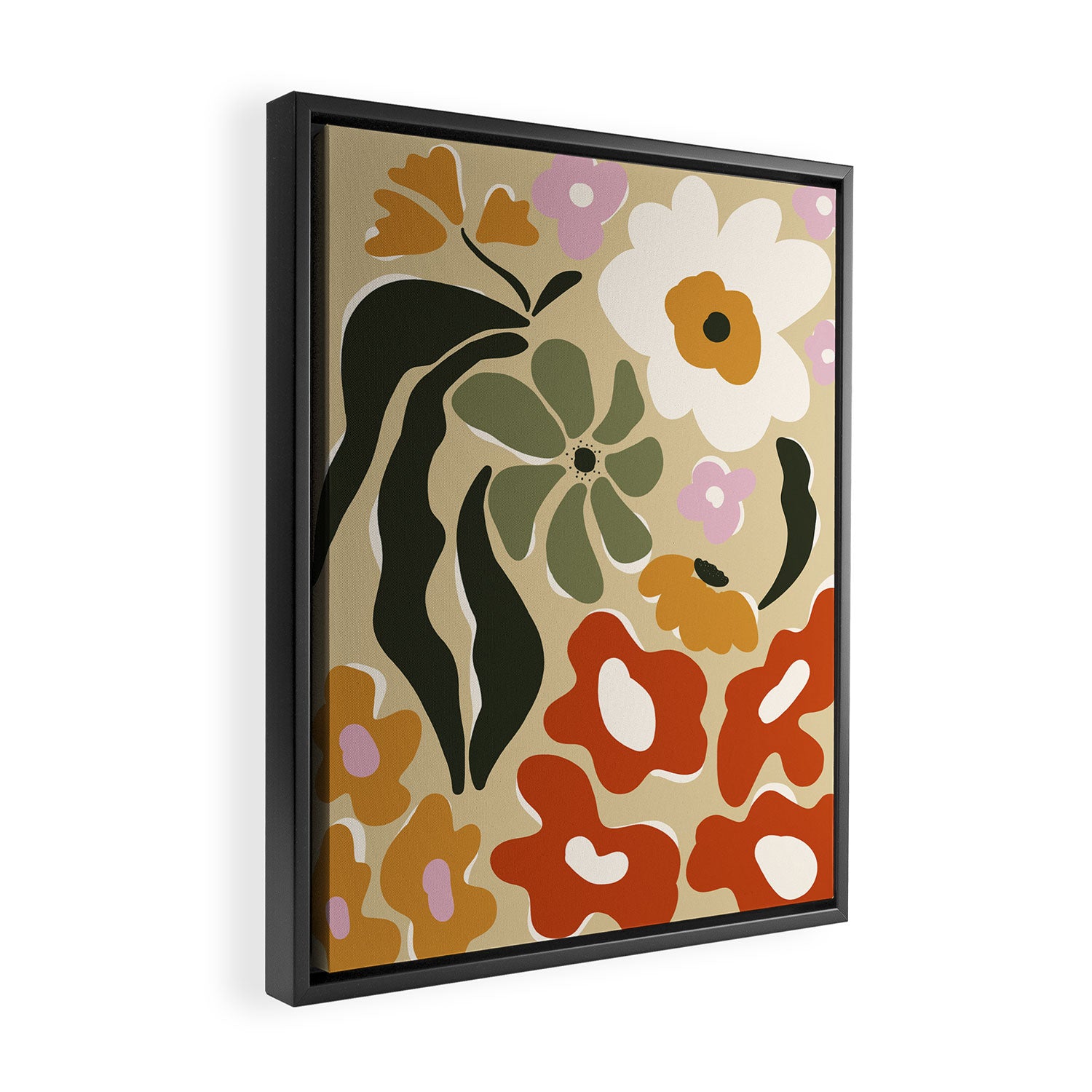 Mid-century garden Framed Canvas Print Gallery Image 2