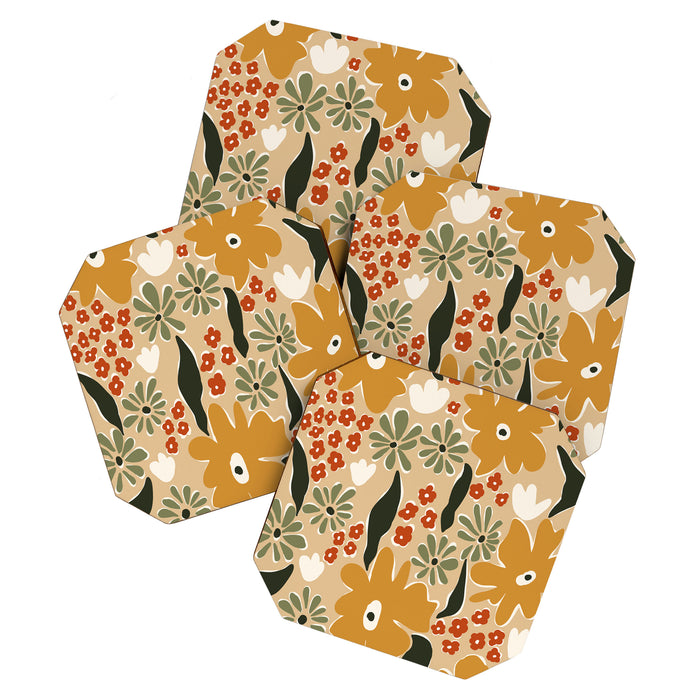 mini mia retro flower  Coaster Gallery Image 1