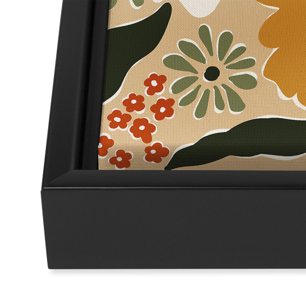 mini mia retro flower  Framed Canvas Print Gallery Image 3