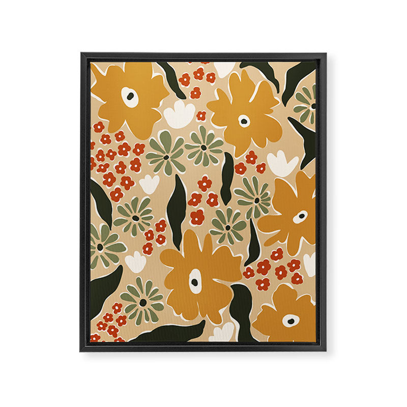 mini mia retro flower  Framed Canvas Print Gallery Image 6