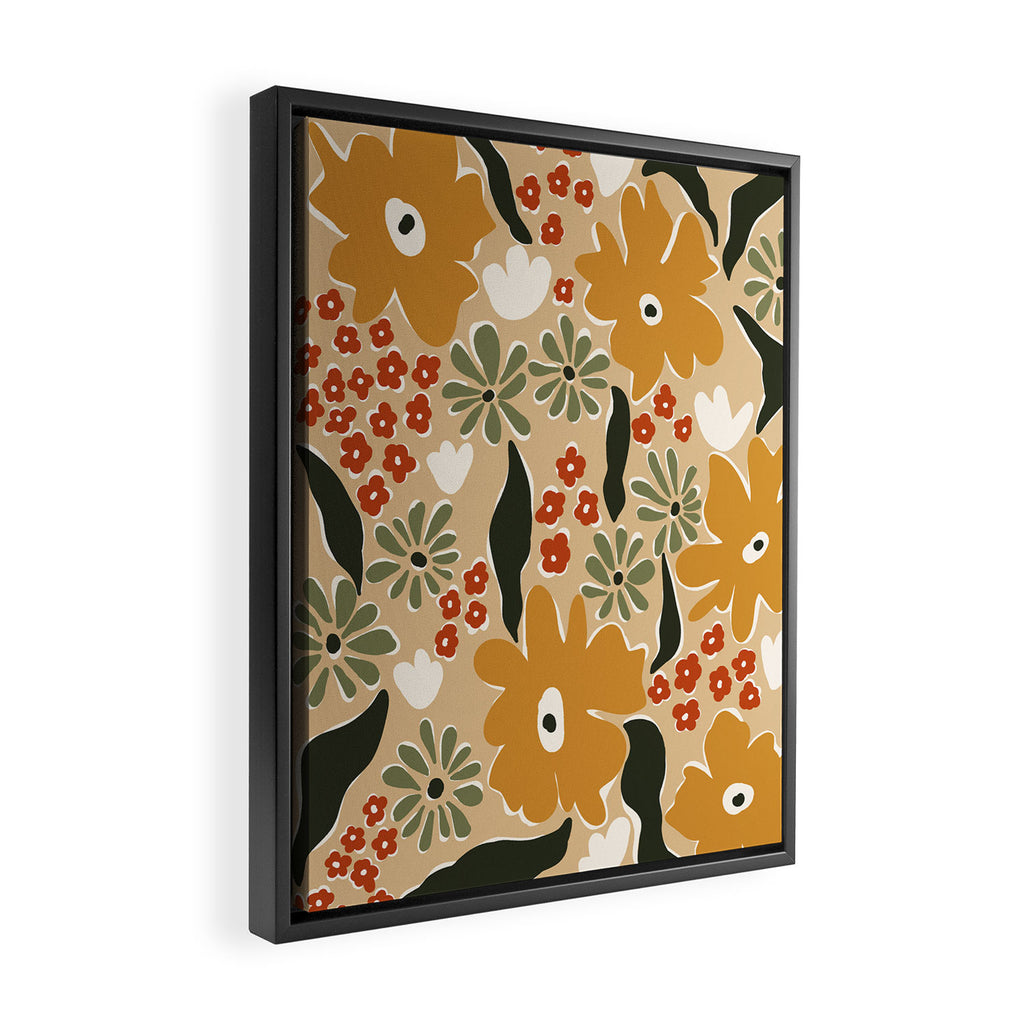 mini mia retro flower  Framed Canvas Print Gallery Image 2