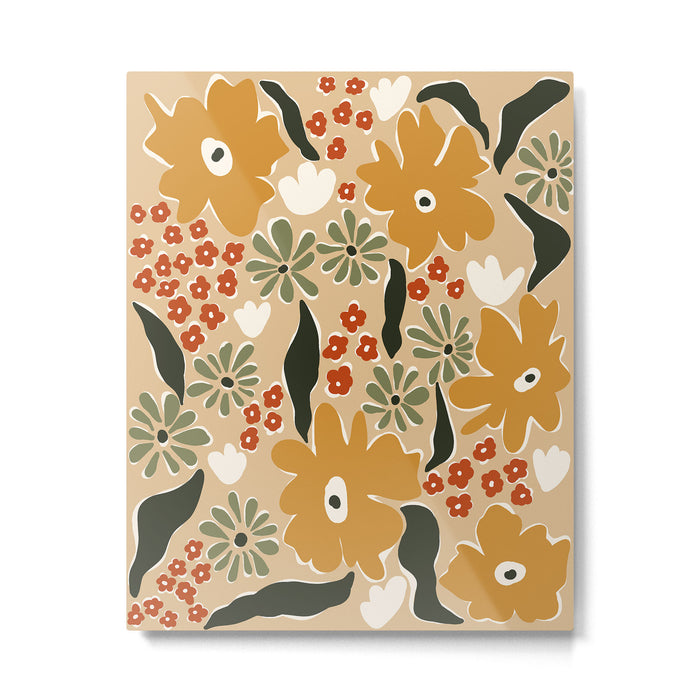 mini mia retro flower  Metal Print Gallery Image 1