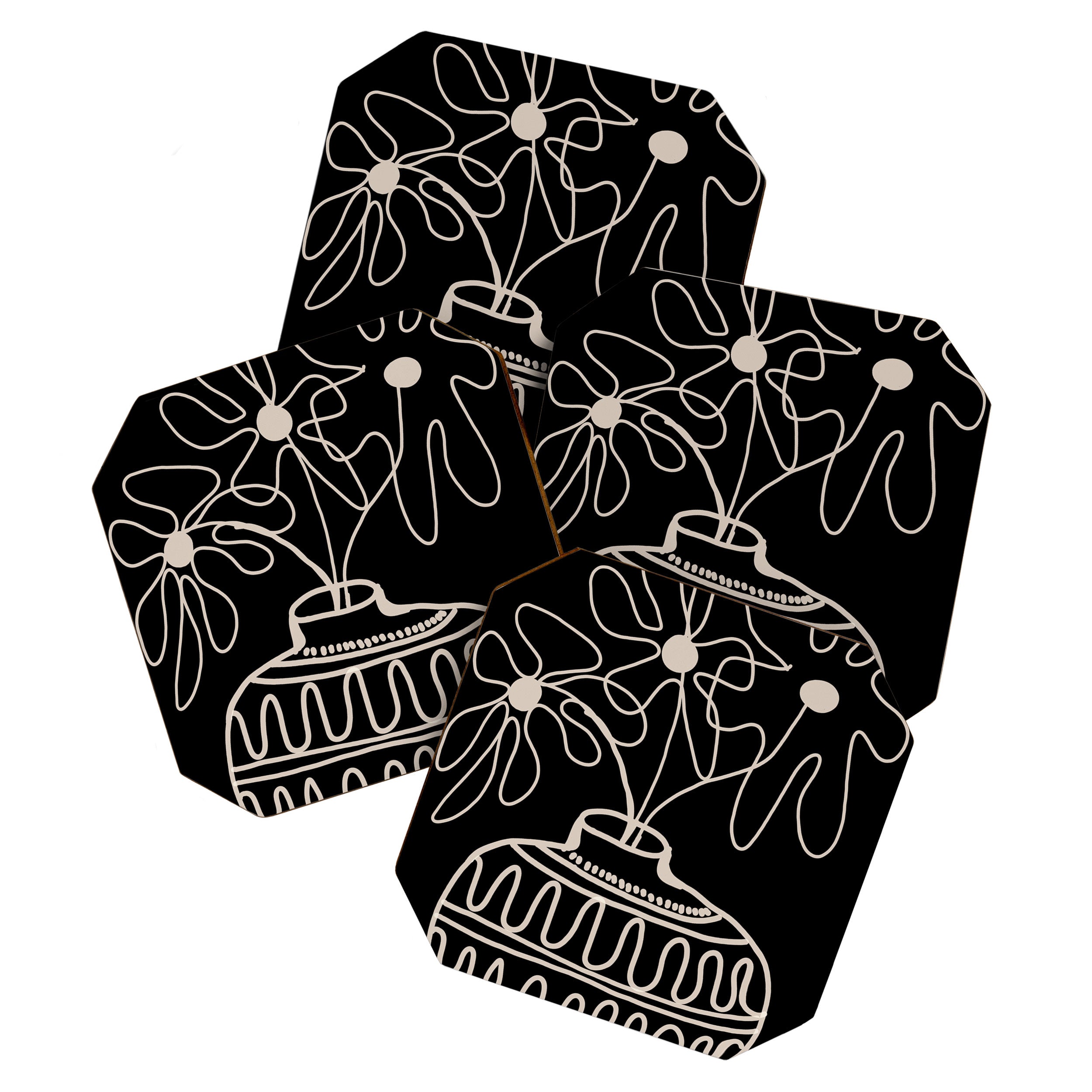 mini mid-century pot  Coaster Gallery Image 1