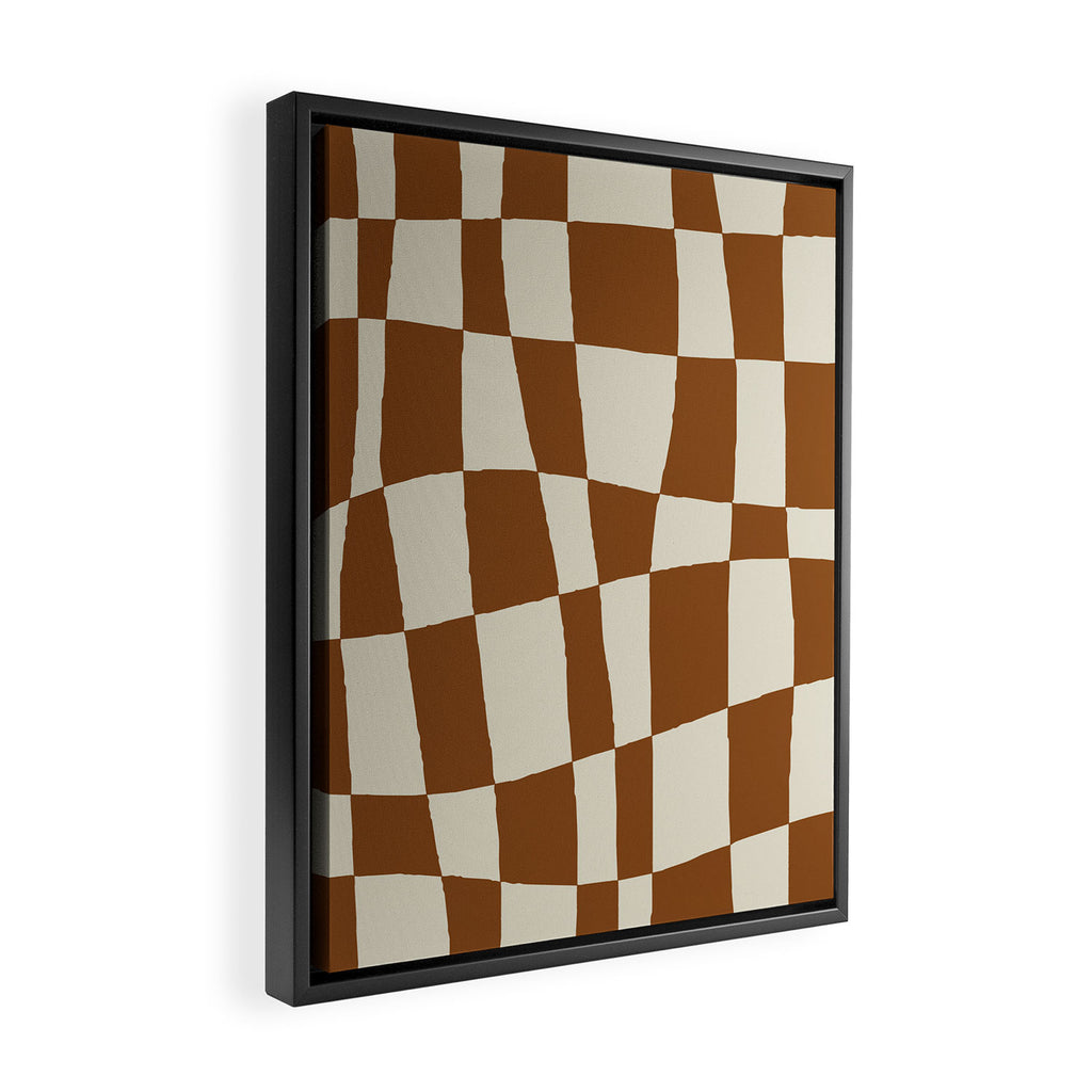 Minimal Checkerboard Framed Canvas Print Gallery Image 2