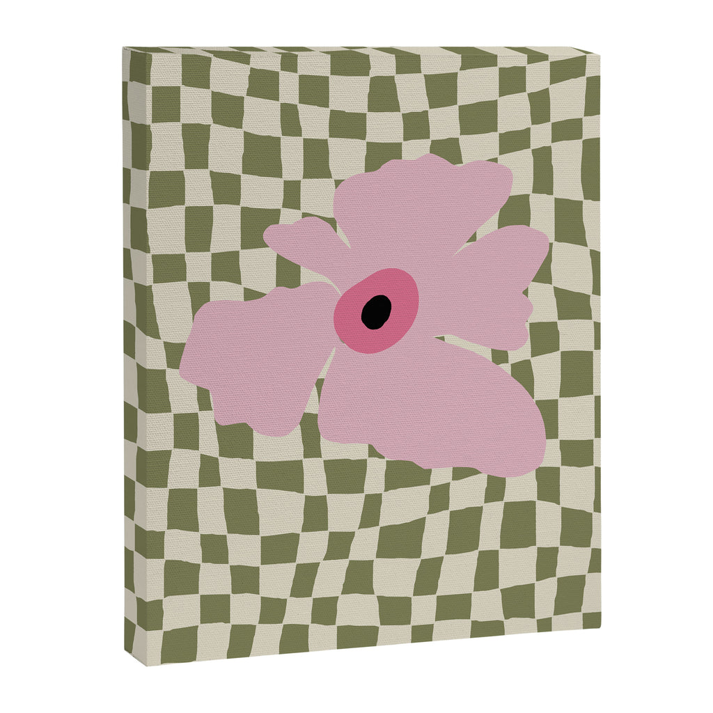Minimal checkered flower  Canvas Print Gallery Image 8