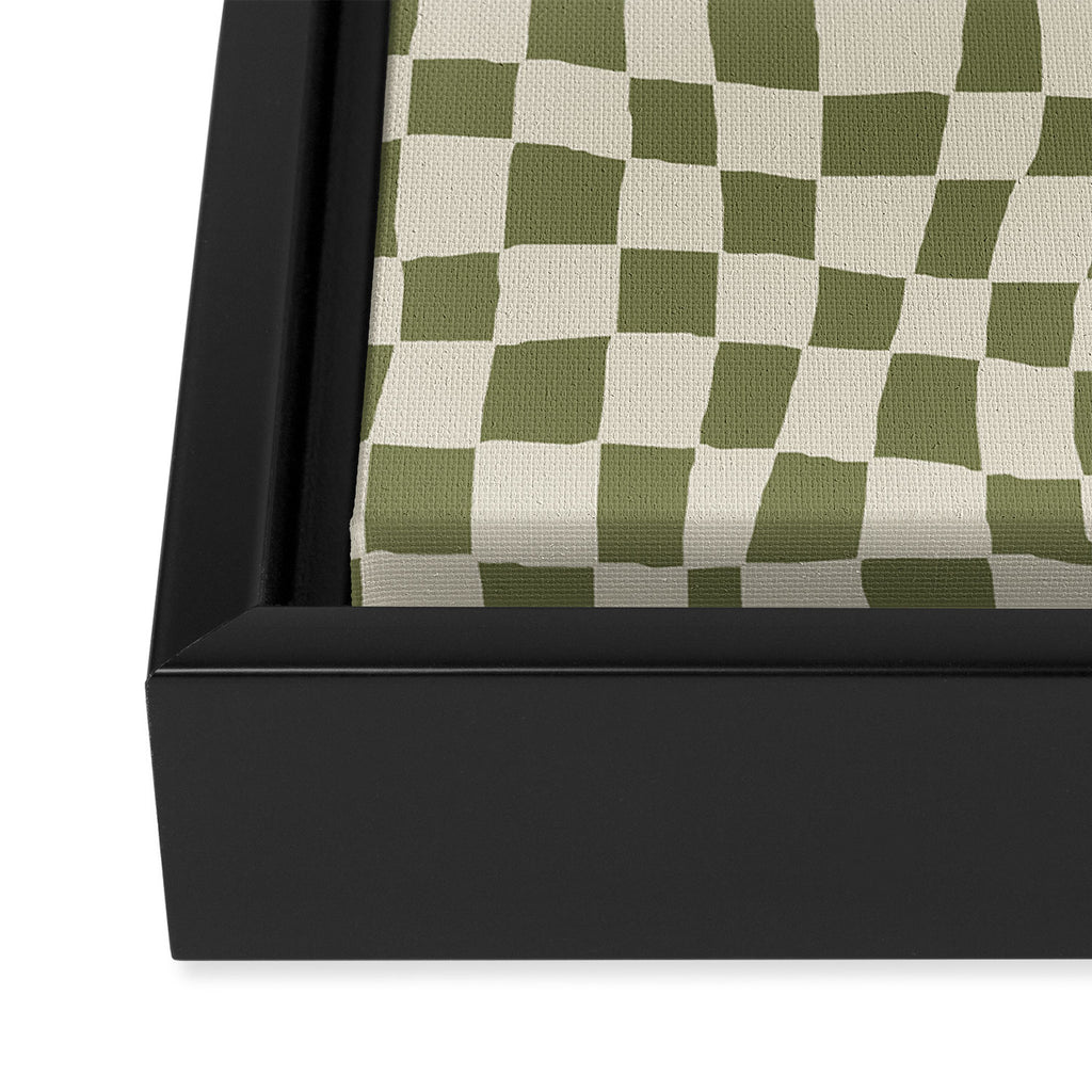Minimal checkered flower  Framed Canvas Print Gallery Image 3