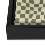 Minimal checkered flower  Framed Canvas Print Gallery Image 3
