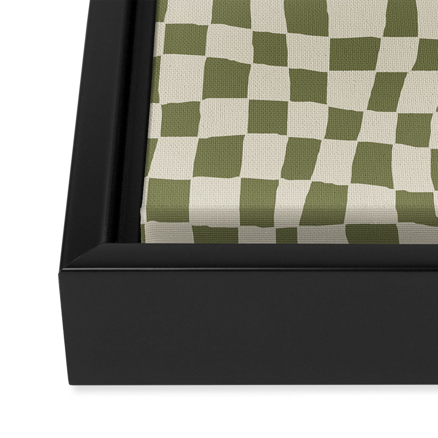 Minimal checkered flower  Framed Canvas Print Gallery Image 3
