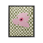 Minimal checkered flower  Framed Canvas Print Gallery Image 8