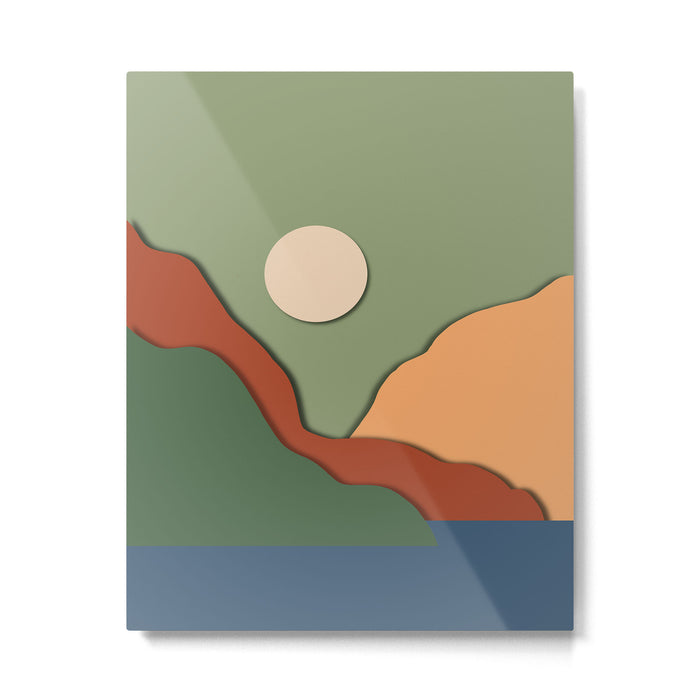 Minimal lake side view  Metal Print Gallery Image 1