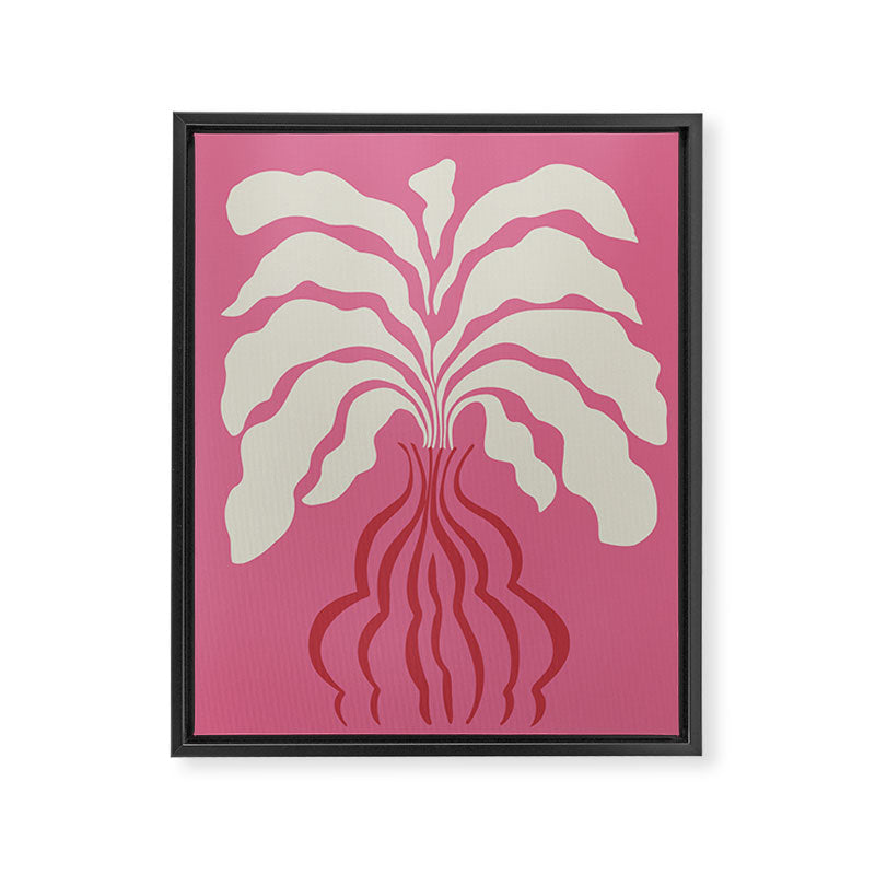 Minimal leaf and vase Framed Canvas Print Gallery Image 6