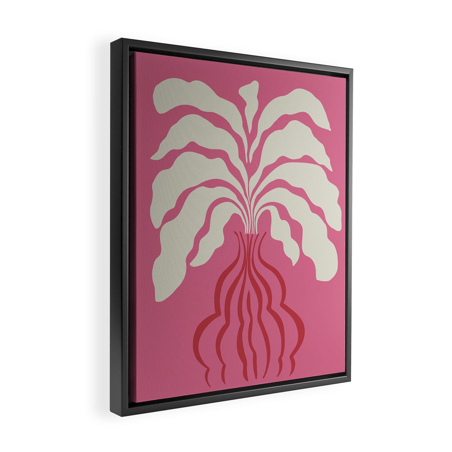 Minimal leaf and vase Framed Canvas Print Gallery Image 2