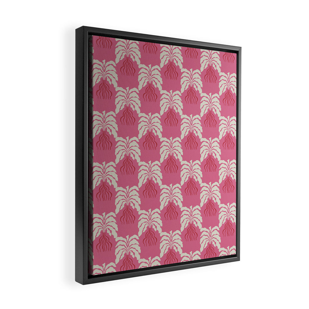 Minimal leaf and vase pattern Framed Canvas Print Gallery Image 2
