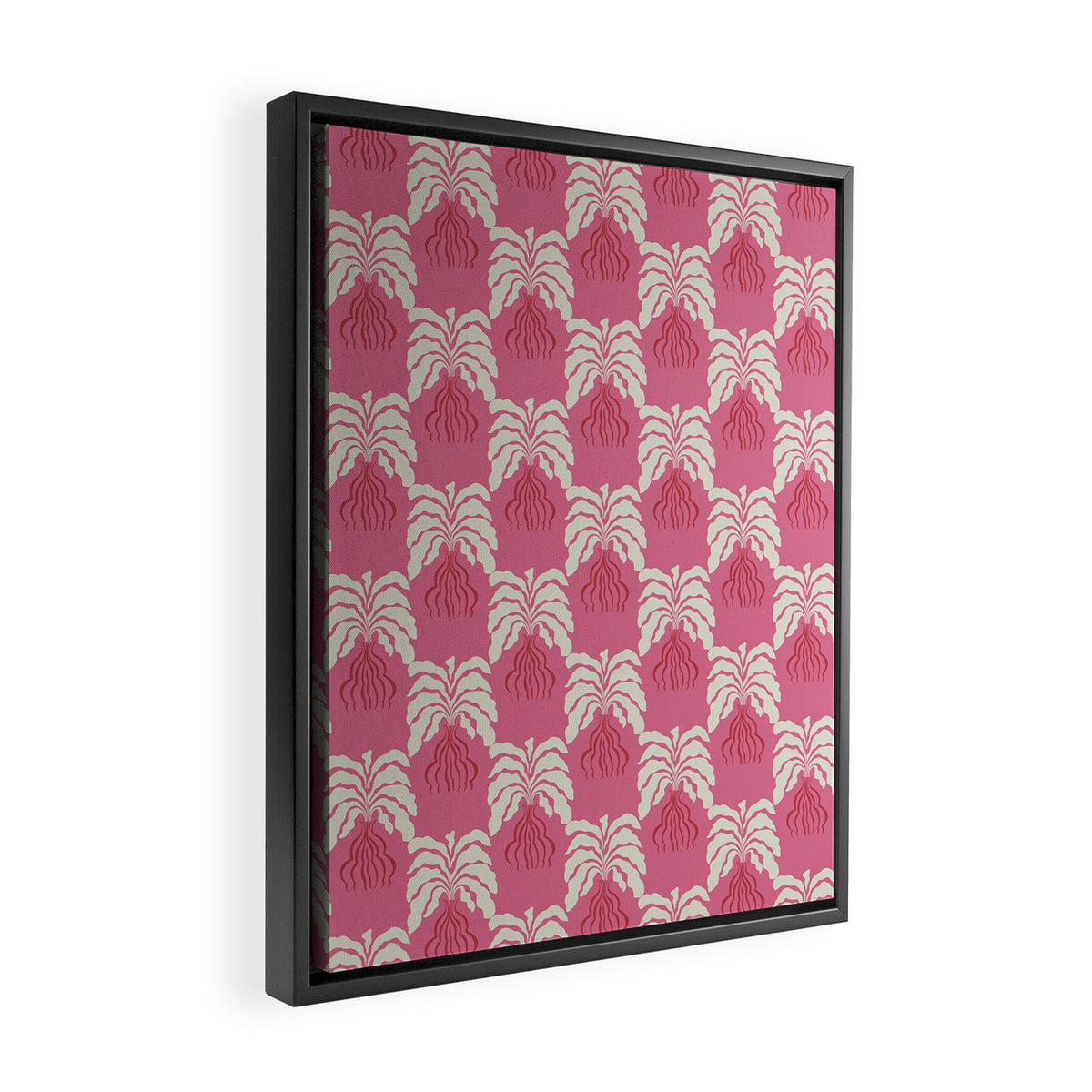 Minimal leaf and vase pattern Framed Canvas Print Gallery Image 2
