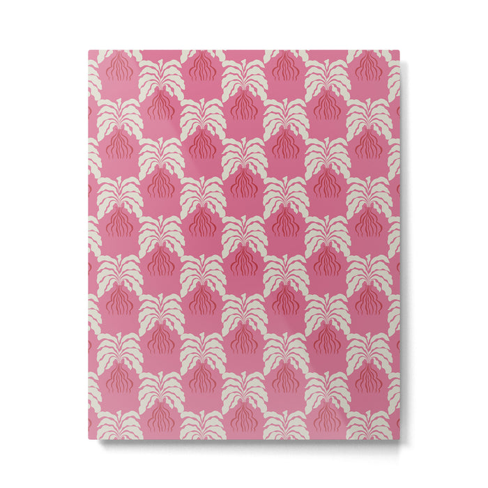Minimal leaf and vase pattern Metal Print Gallery Image 1