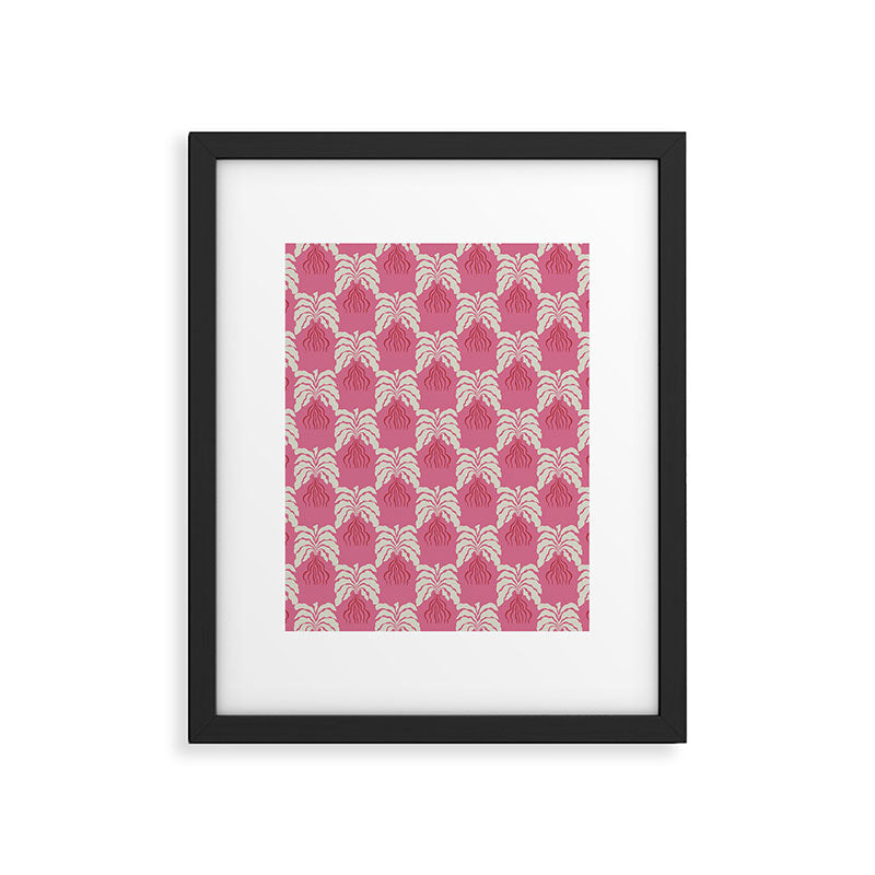Minimal leaf and vase pattern Framed Art Print Gallery Image 6