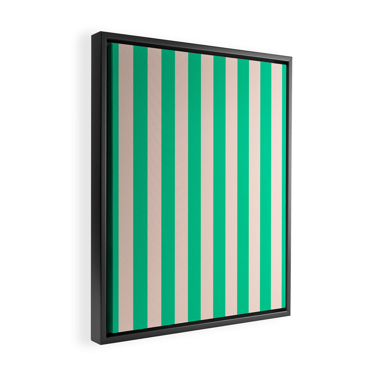 minted stripe  Framed Canvas Print Gallery Image 2