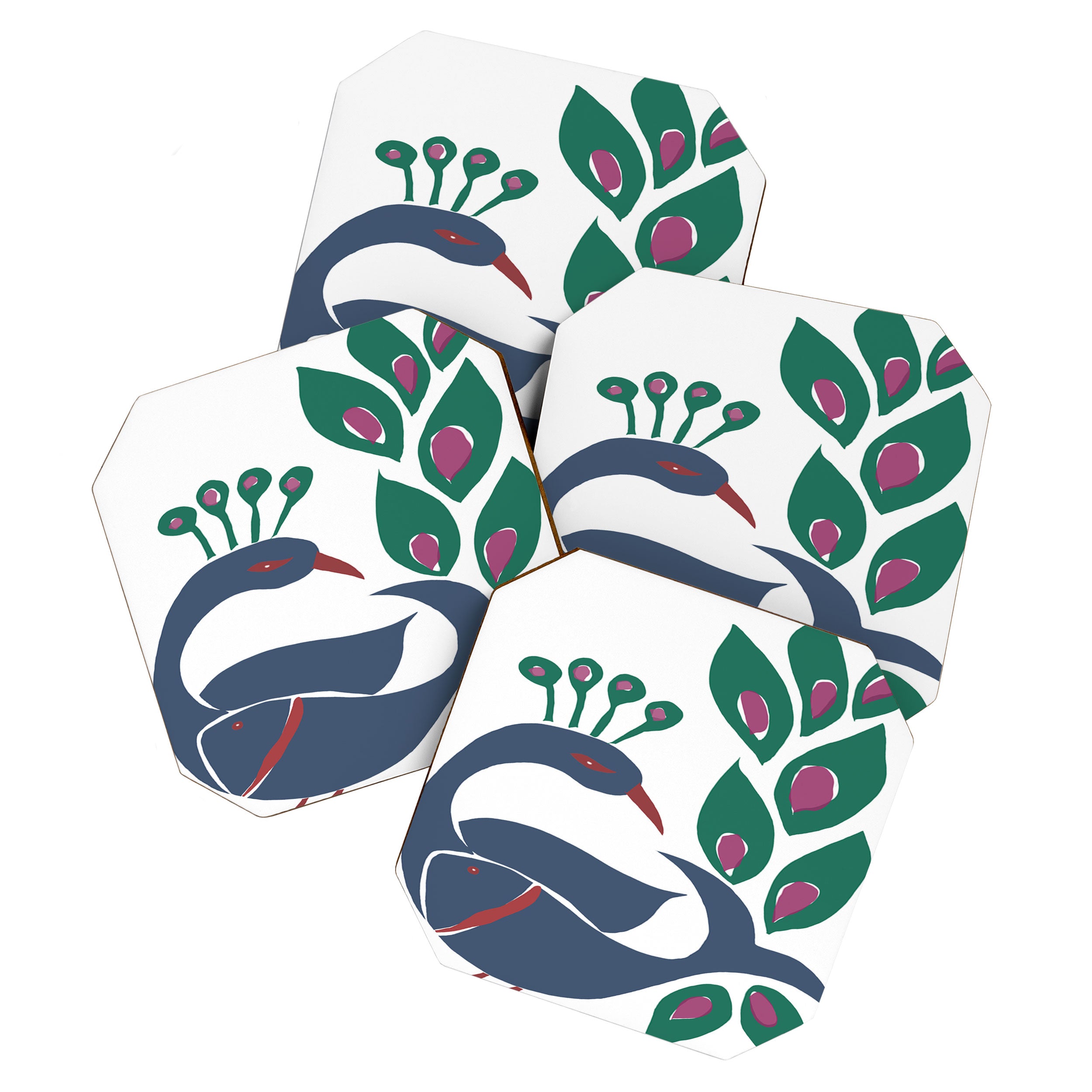 paper fish peacock Coaster Gallery Image 1