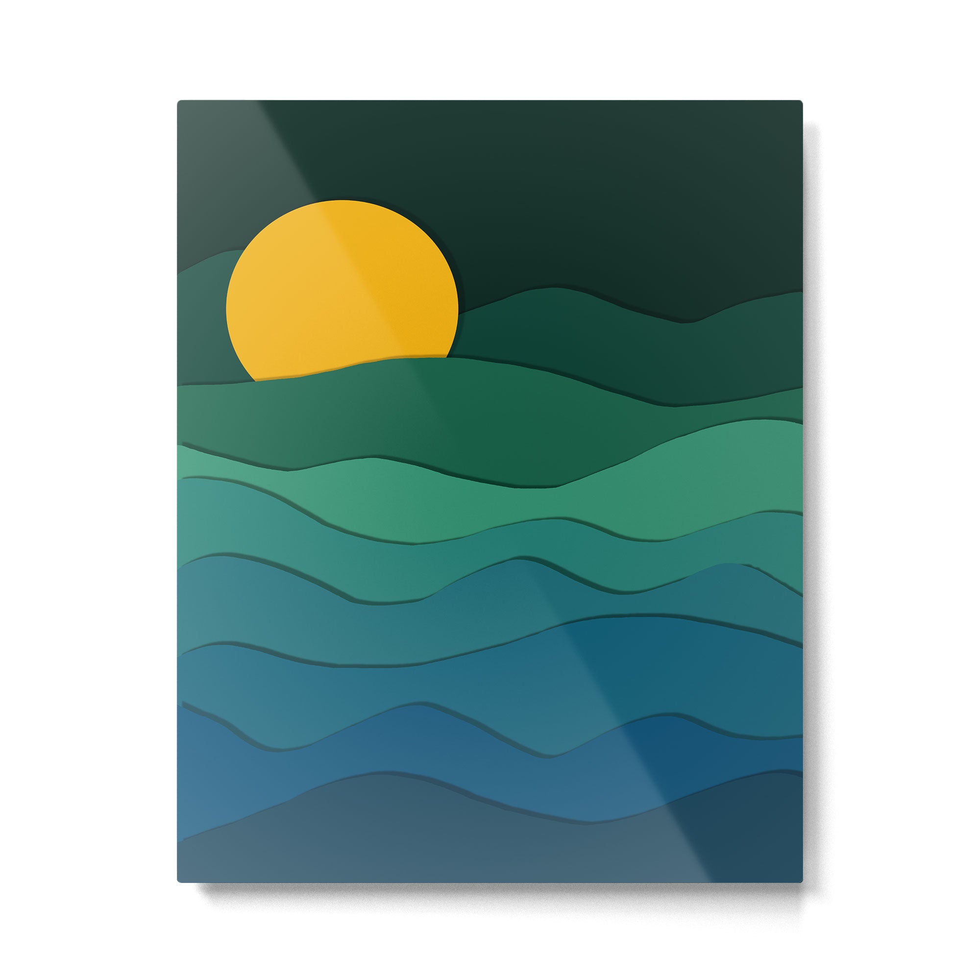 paper moonlight ocean  Metal Print Gallery Image 4
