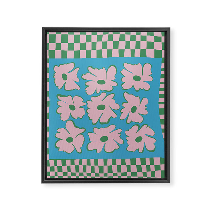 Pastel Nature Checkerboard  Framed Canvas Print Gallery Image 1
