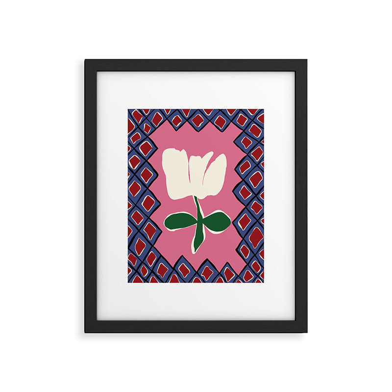 Petal plaid playtime I Framed Art Print Gallery Image 5