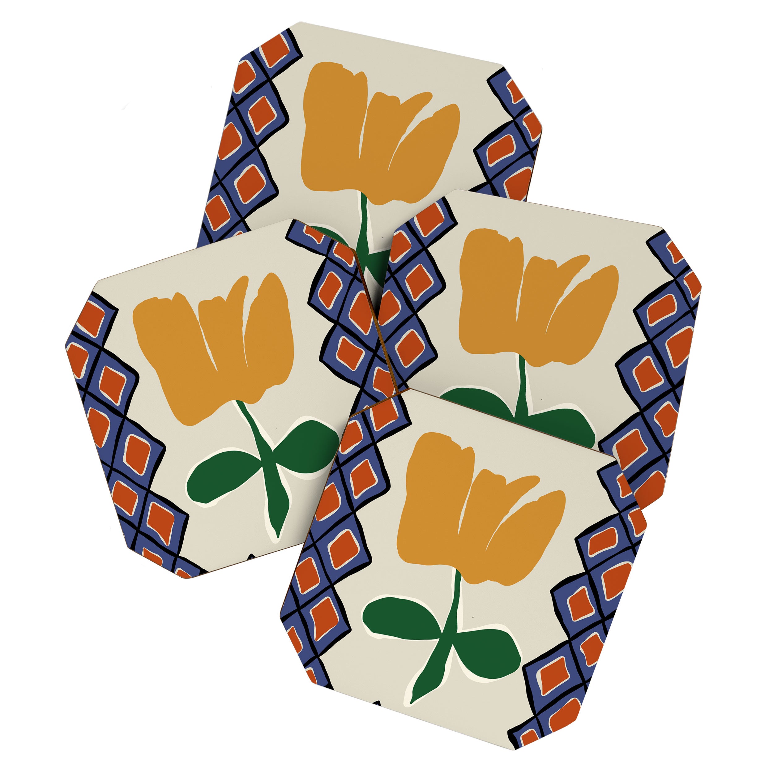 Petal plaid playtime II Coaster Gallery Image 1
