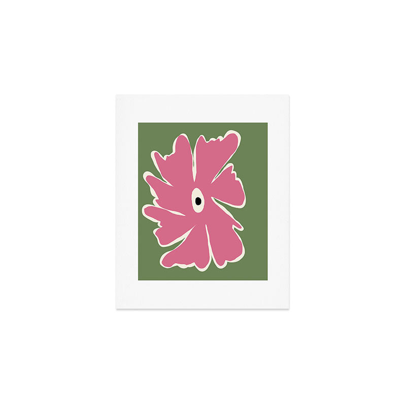 Pink and green bold flower Art Print Gallery Image 1