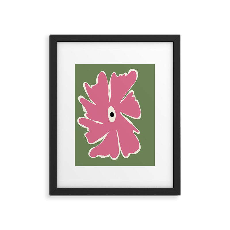 Pink and green bold flower Framed Art Print Gallery Image 6