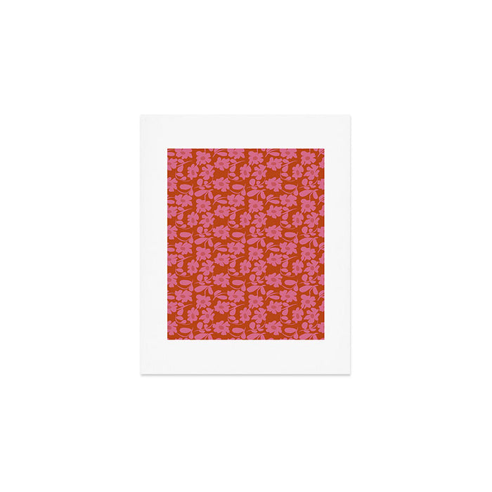 Pink and Orange floral Art Print Gallery Image 1