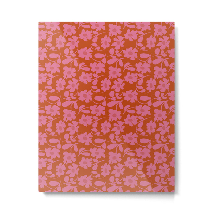 Pink and Orange floral Metal Print Gallery Image 1