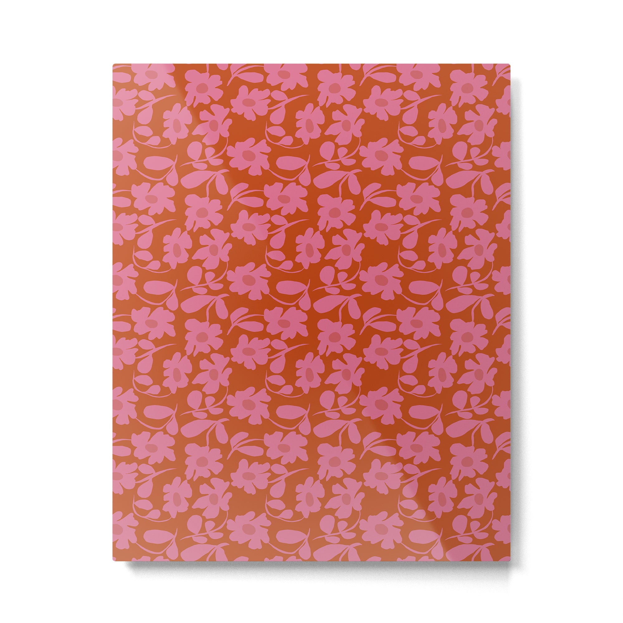 Pink and Orange floral Metal Print Gallery Image 6